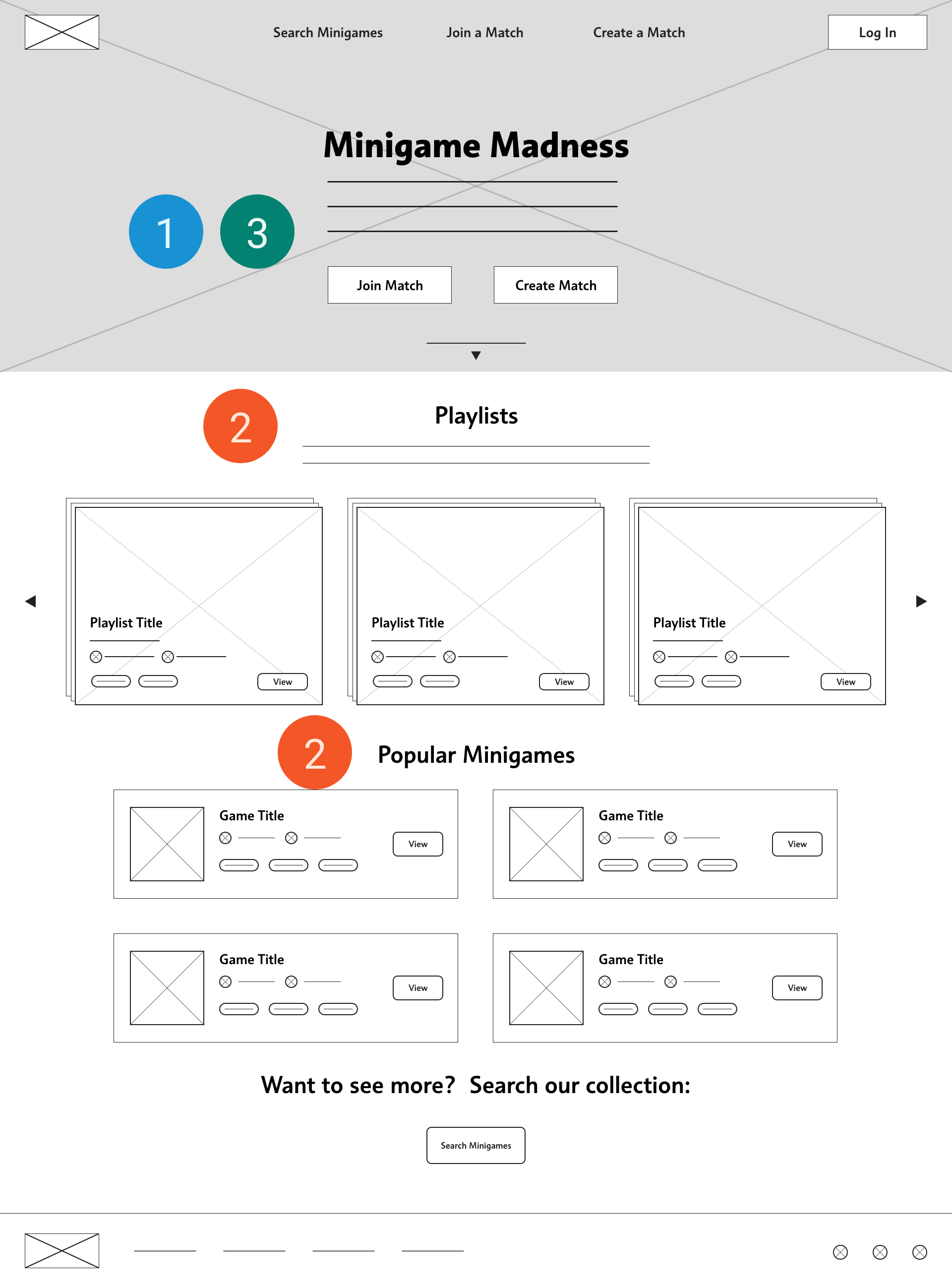 home page wireframe