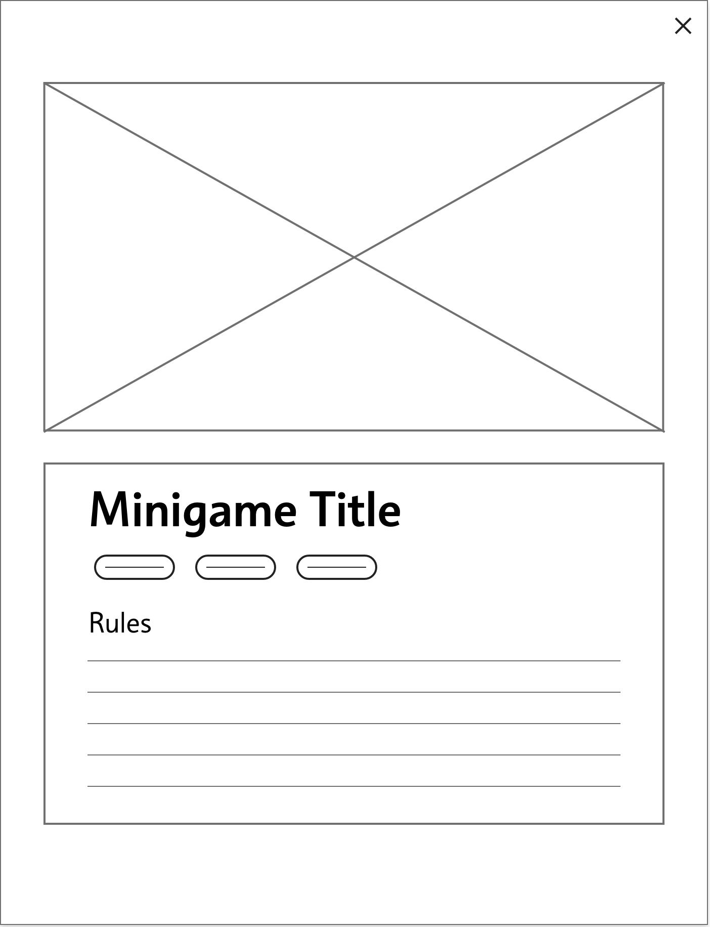 Screenshot of the game card before changes