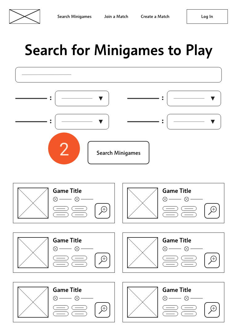 search page wireframe